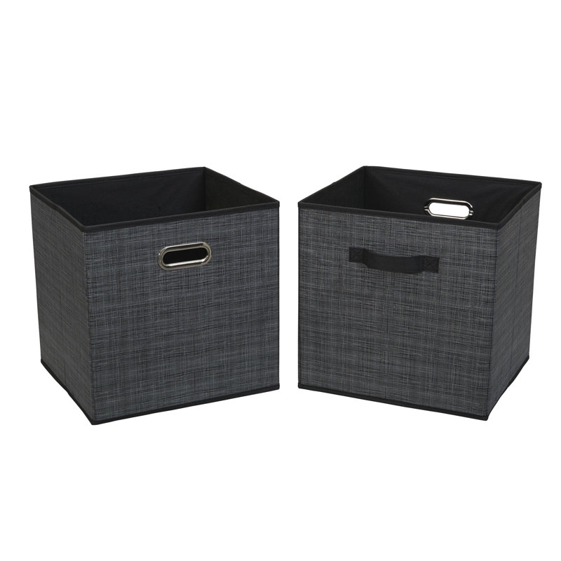 Household Essentials Fabric Decorative Bin, Black Mix