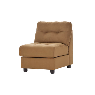 Hughes Furniture 25100 Upholstered Armless Chair, Bonanza Brassy