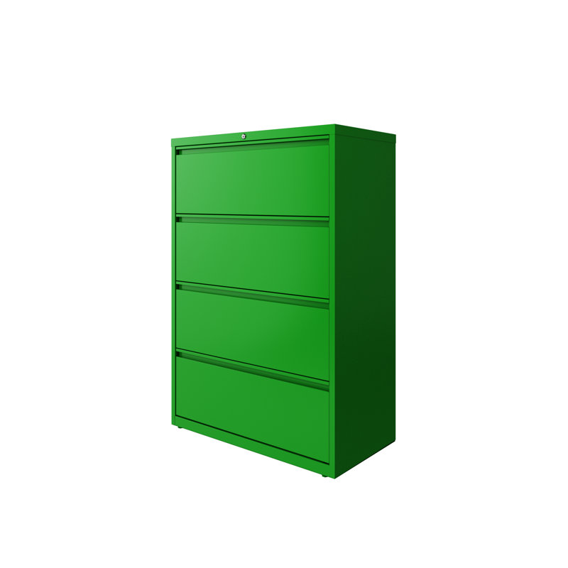 Harietta 36'' Wide 4 -Drawer Steel File Cabinet, Green