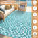 Geometric Reversible Plastic Outdoor Rug Yard Seaside Camping Large Mat
