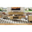 Table basse de l 42,5 po, table basse moderne Mid-Century avec portes tambour rondes à 360 °, table d'appoint cannelée avec rangement, petite table basse ovale pour le salon-1165381143