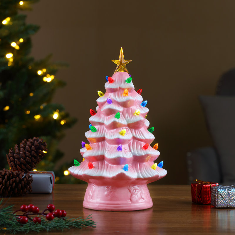 12" Nostalgic Ceramic Tree, Pink