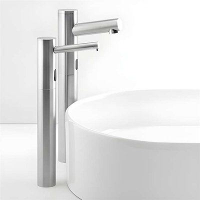 BathSelect Tall Contemporary Automatic Commercial Sensor Faucet and Soap Dispenser in Chrome Hot and cold mixer