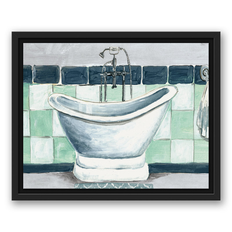 «Green and Blue Bathaign», reproduction d'art sur toile, H 12,75 po x l 15,75 po x P 1,75 po