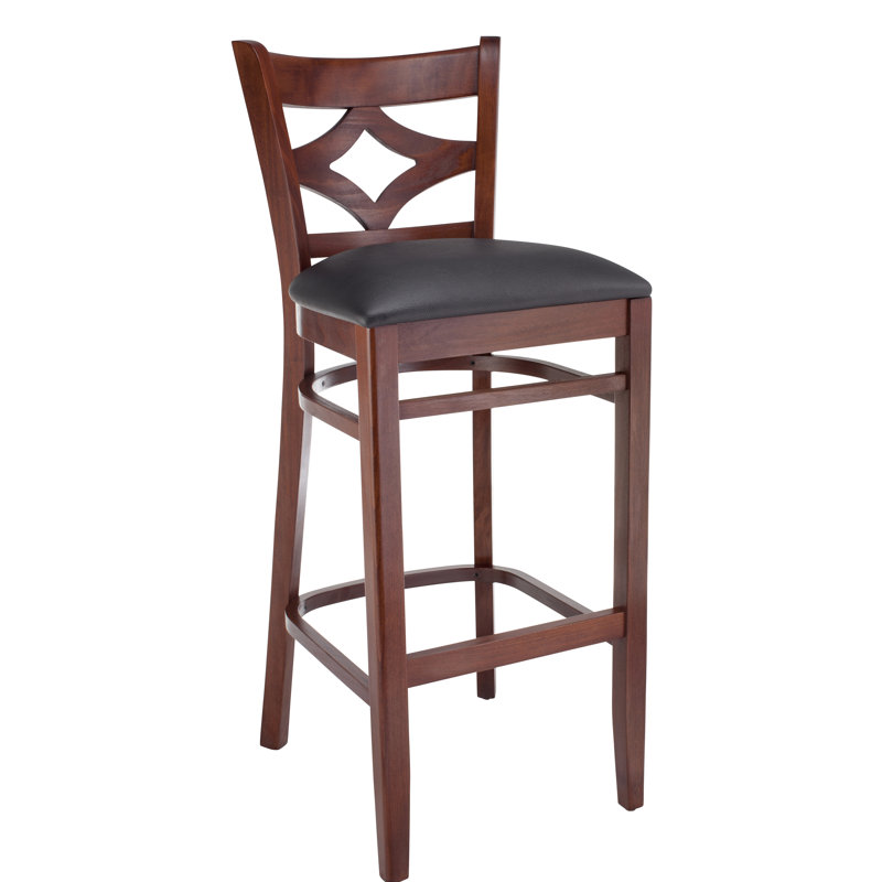 Stahr Upholstered Counter Stool with Solid Wood Frame, Natural, Bar Stool (30" Seat Height), Black