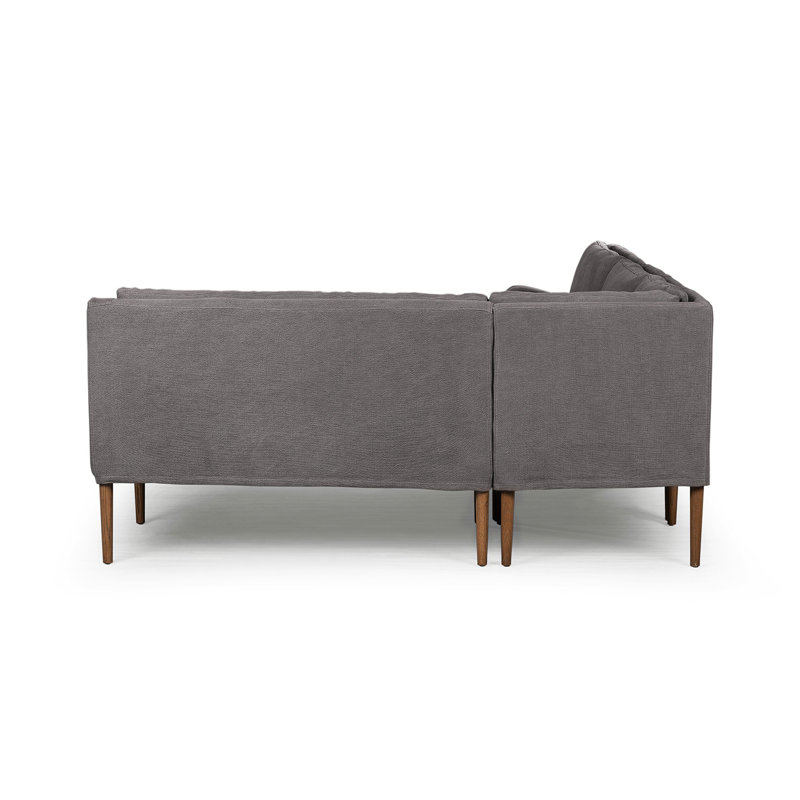 Aurelia Modular 3-Piece Slipcover Sectional, Broadway Coffee Linen, Right Hand Facing, 34.5" H x 99" W x 76" D