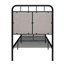 Base de lit simple tapissier en lin avec tête de lit et pied de lit en tissu