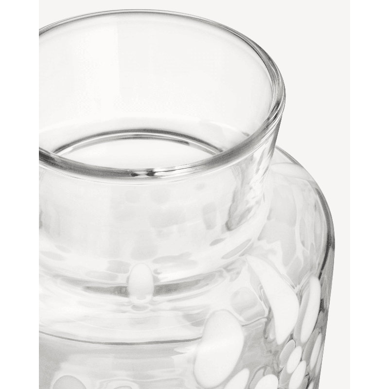 Meadow Glass Table Vase, 4.5" H x 4.3" W x 4.3" D, White/Ivory