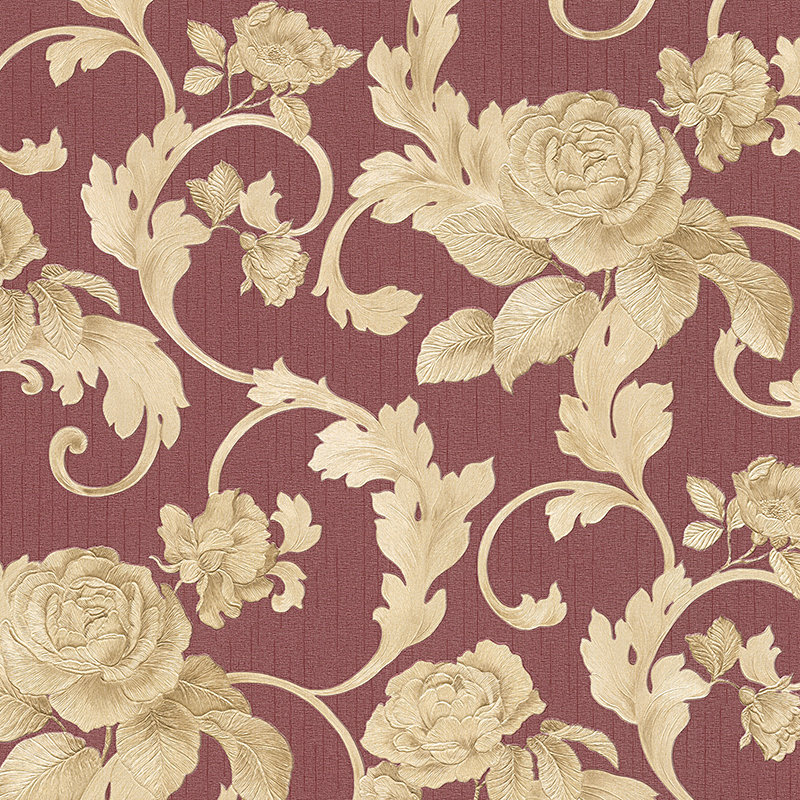 Nobile 10.05m x 53cm 3D Embossed Wallpaper, Red/Cream