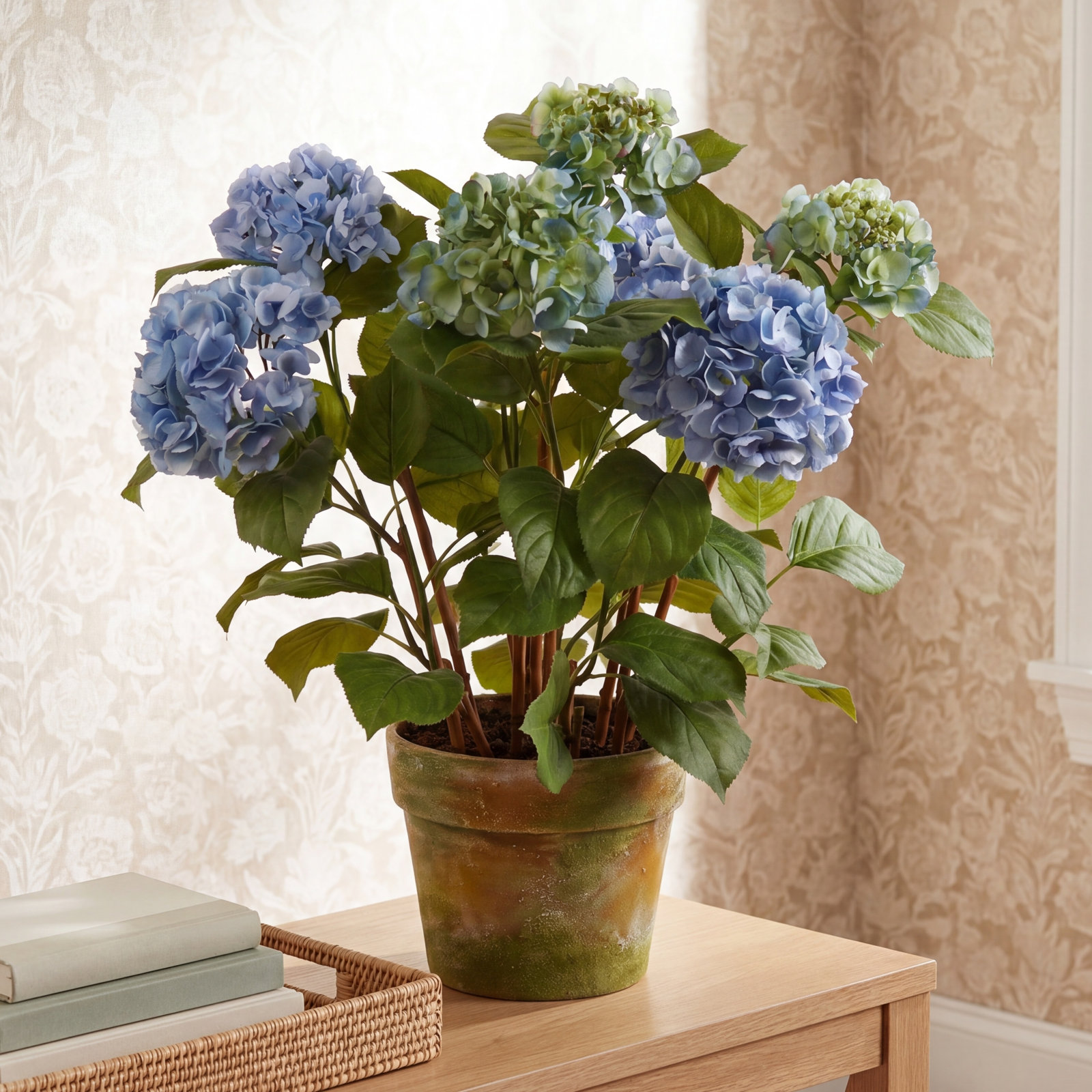 Hydrangea Floral Arrangement, Light Blue