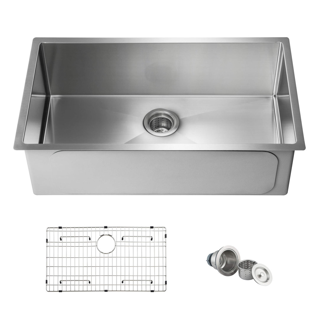 33'' L Undermount Single Bowl Stainless Steel Kitchen Sink KIBI