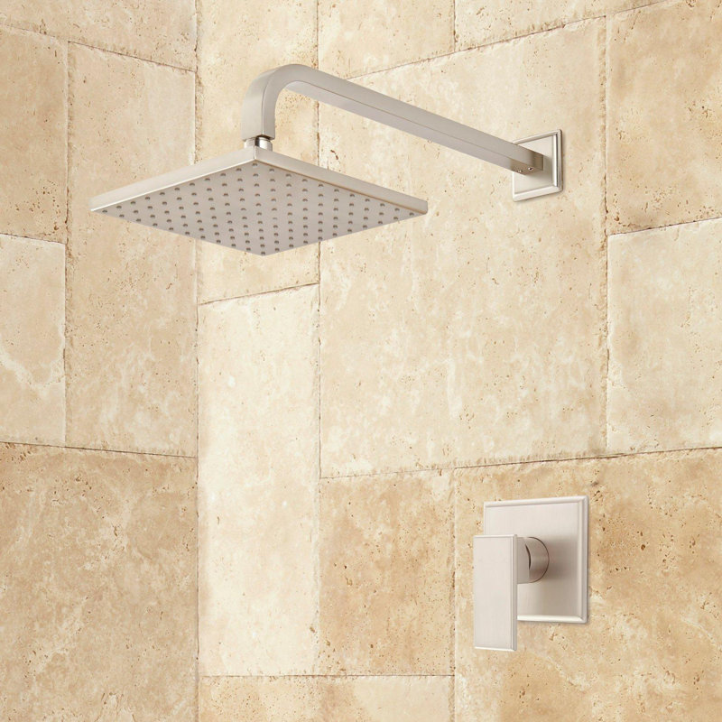 Ryle Wall-Mount Rainfall Shower Set, Brushed Nickel