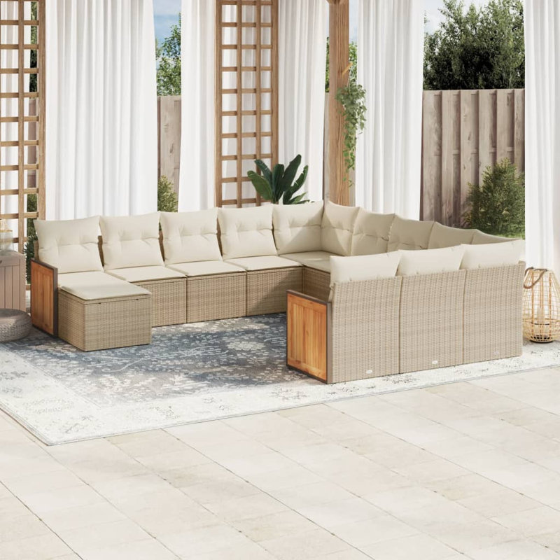 Ensemble de canapé de jardin Vidaxl beige