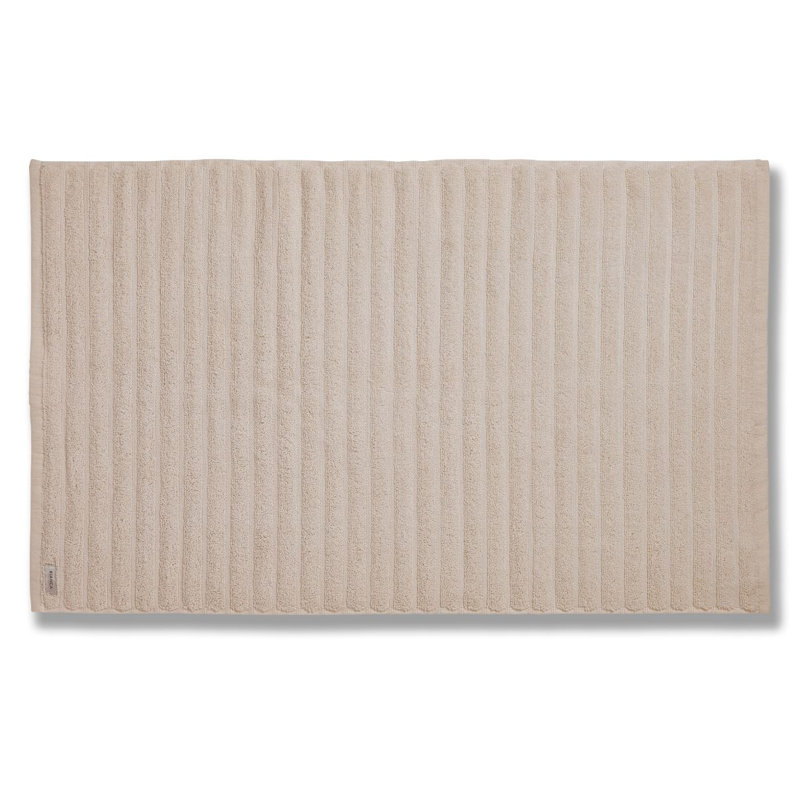 Cotton Soft Ribbed Bath Mat, Neutral