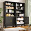 Armoire de rangement ouverte autoportante 75,2 po H Latitude Run® avec tablettes et portes de rangement réglables-1783622241