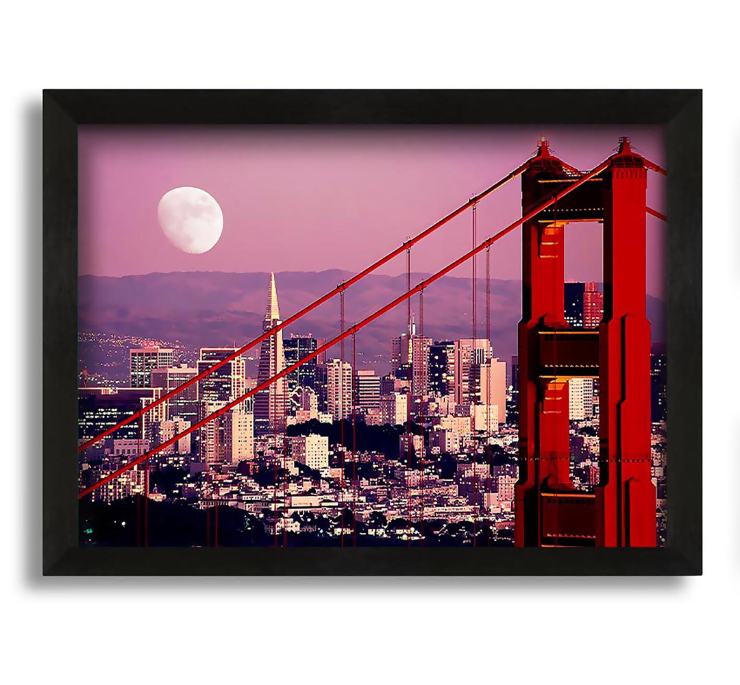 Gerahmtes Leinwandbild San Francisco Moonlit View