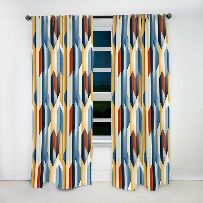 Motif à rayures multicolores - Rideau rayé - Rideau rayé obscurcissant - 1 panneau, L 52 po x L 95 po