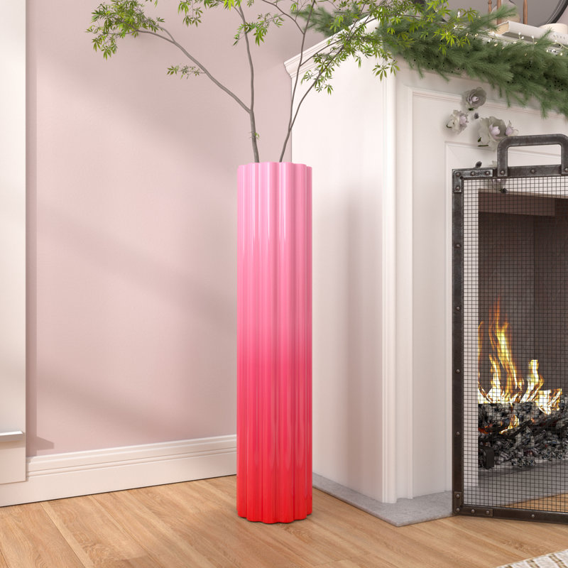 Vase de plancher en céramique Galnuet, Rose clair / rose