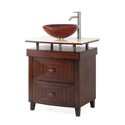 32 " W Freestanding Standard Free Standing 1 Single With Cultured Marble Top