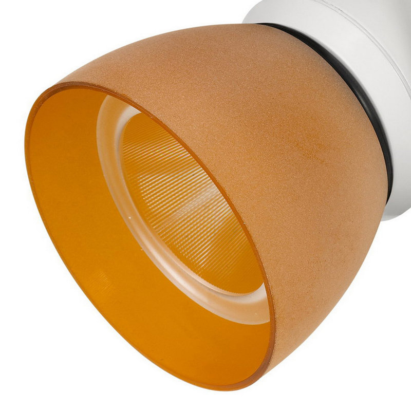 Tête en polycarbonate, Orange givré, Blanc, 10W