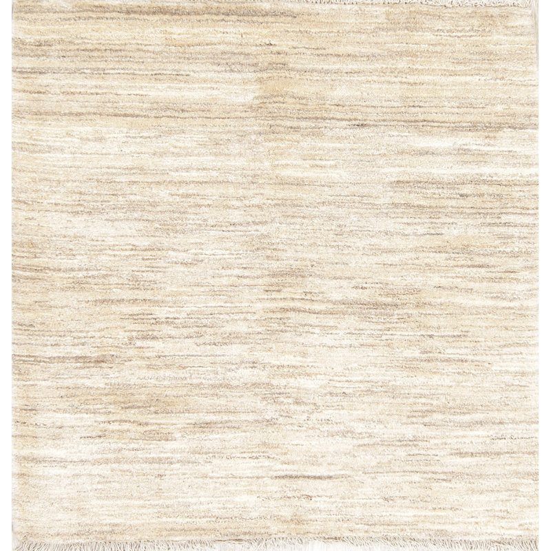 Bott One-of-a-Kind 3'6'' X 4'6'' 1980s Wool Area Rug in Cream