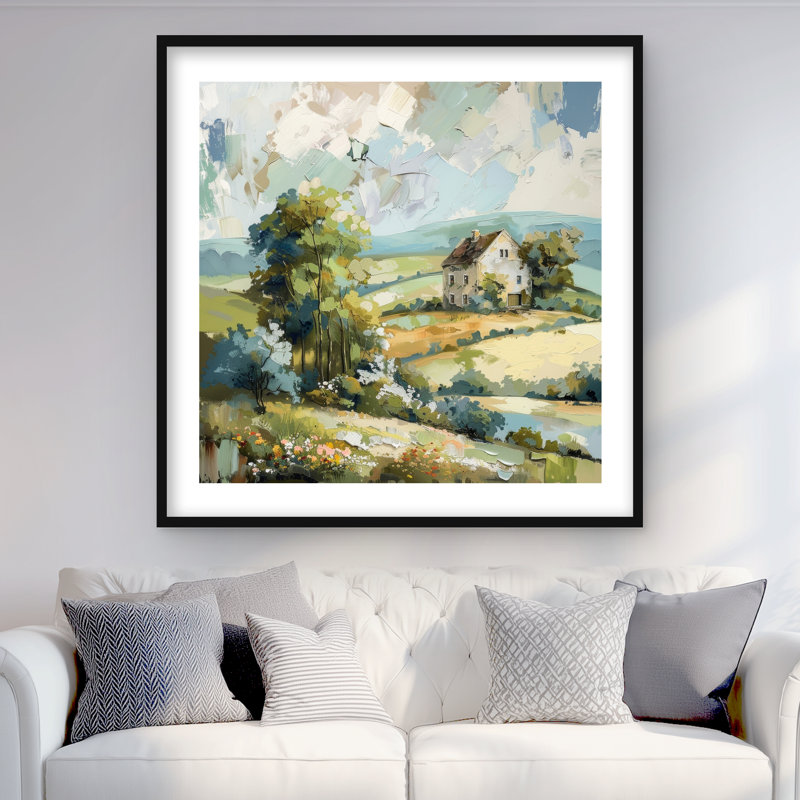 On the plain - Beige Framed Matted Print for Home Decor