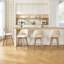 Lovetro Mid-Century Modern Swivel 26.8'' Linen Counter Stool with Solid Wood Frame-477407159