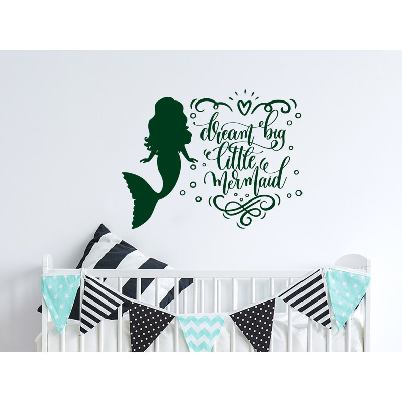 Autocollant mural Dream Big Little Mermaid, Vert