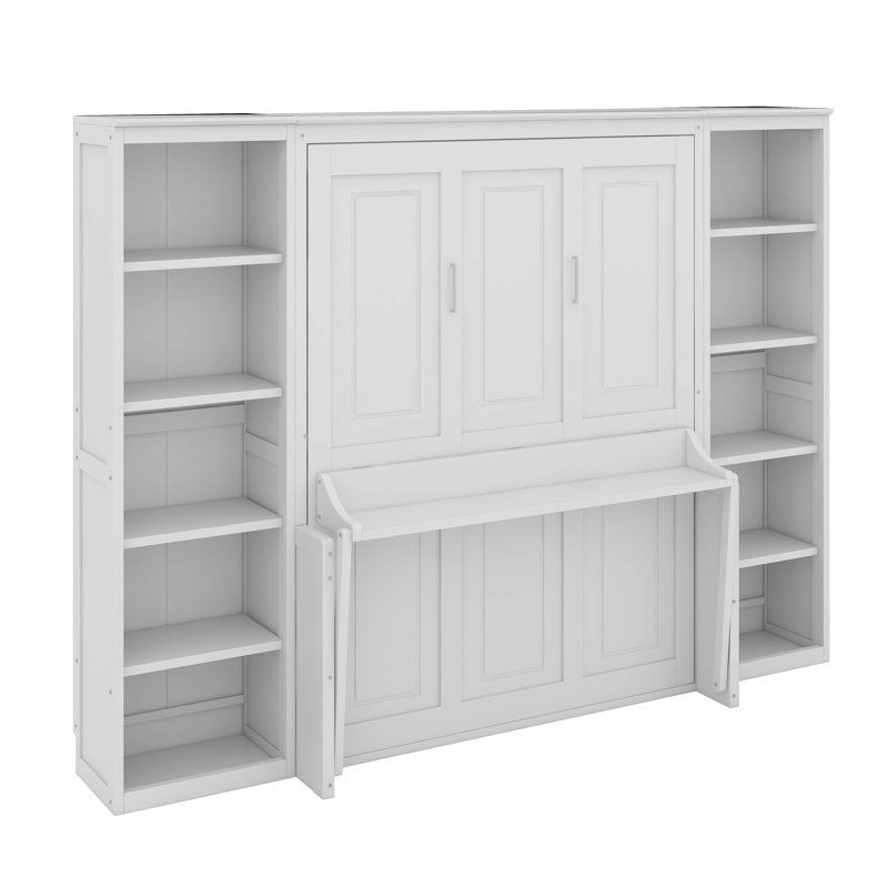 Lit escamotable avec bureau et bibliothèque Murphy, Lit double