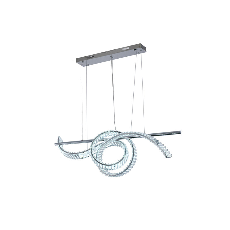 Lustre transitionnel en cristal 2 lumières