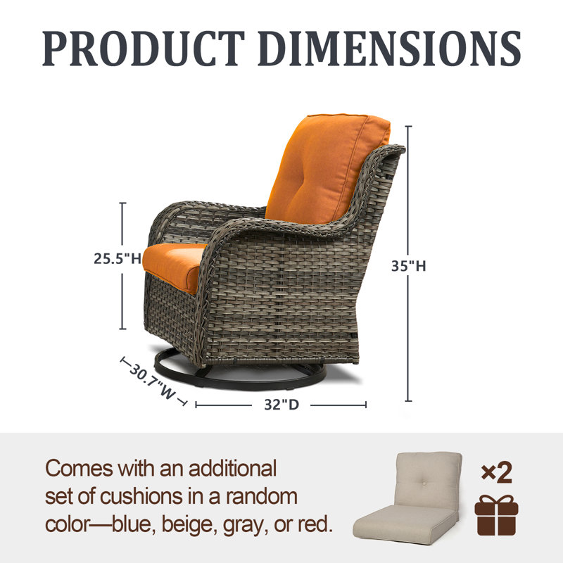 Fauteuil d'appoint avec coussins Schutt, Orange, Gris