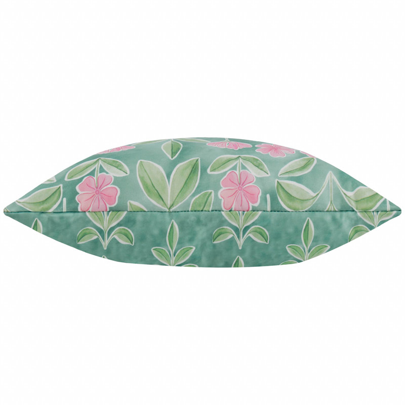 Viola Indoor / Outdoor Floral Blue Square Cushion, Pillow Cover Only - No Insert