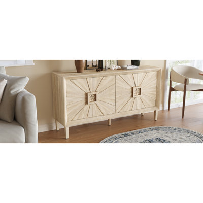 Crédence rustique de 60 pouces avec porte Sunburst pour le salon