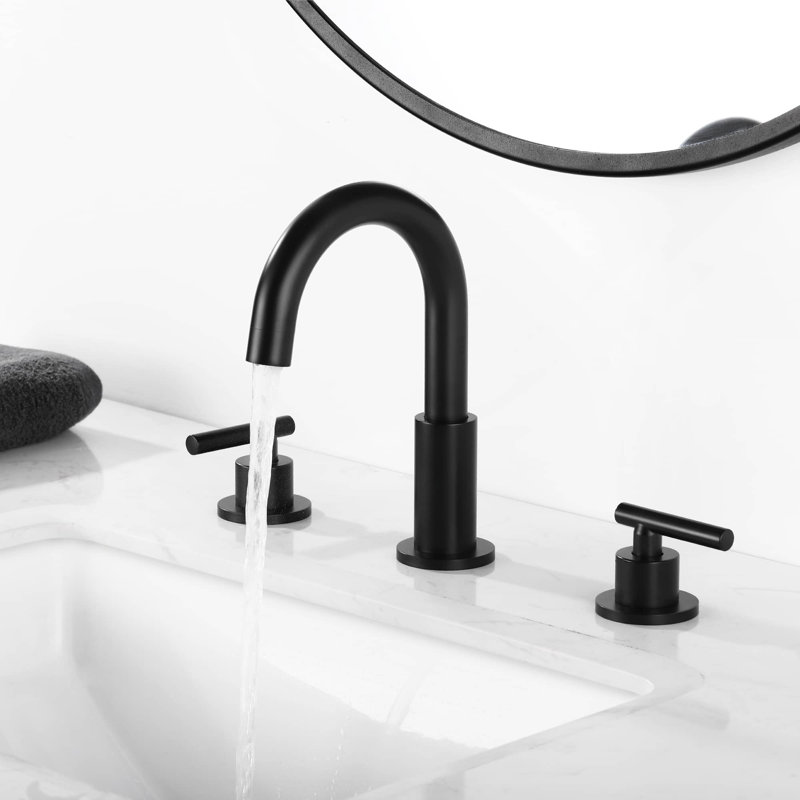 Widespread 2-handle Bathroom Faucet, Black