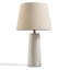 Agtha Tall White Ceramic Striped Base Table Lamp - Elegant Linen Shade