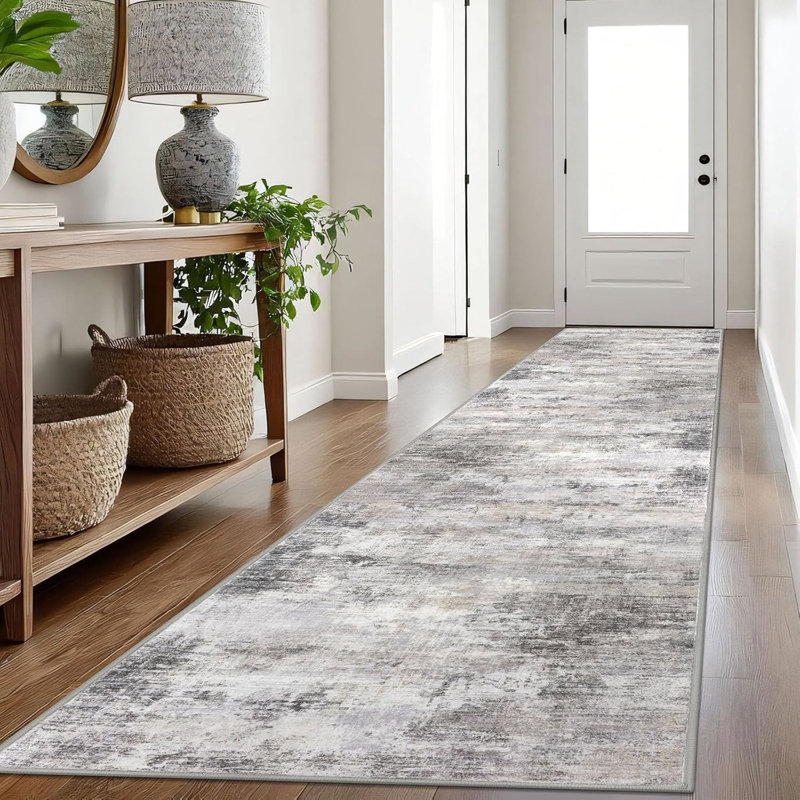 Washable Area Rugs Non Slip Bedroom Rug Living Room Rugs with Rubber Backing, Runner 3' x 16'
