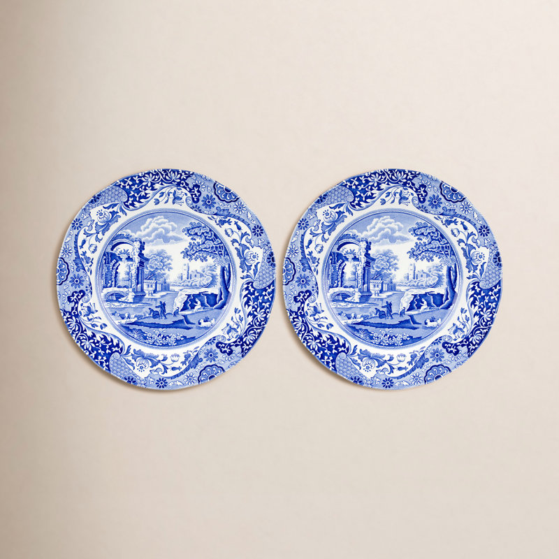 Assiette plate bleue Spode 10,5 po