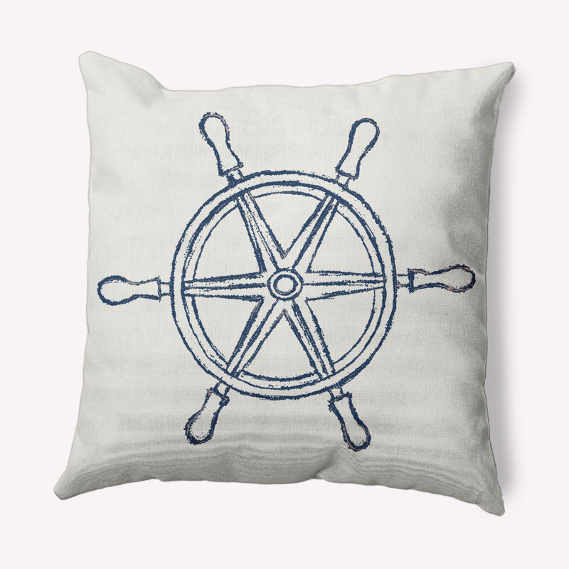 Coussin Nantucket, 16 po x 16 po, Bleu nautique