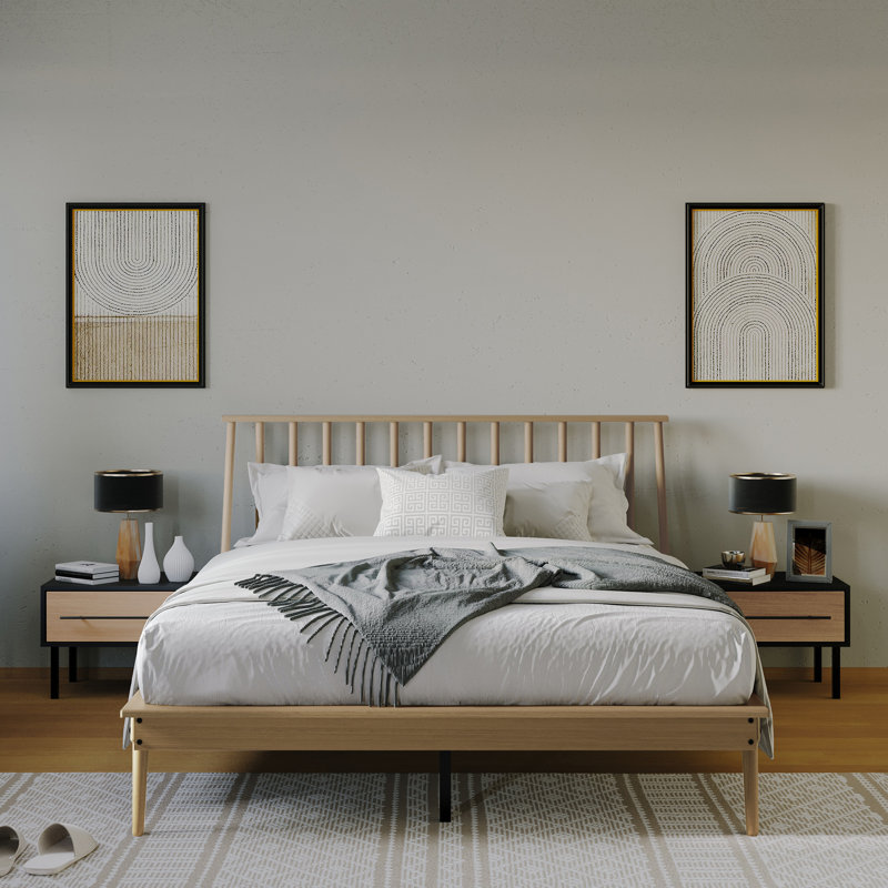 Kierin Piece Bedroom Set, Light Oak, Full