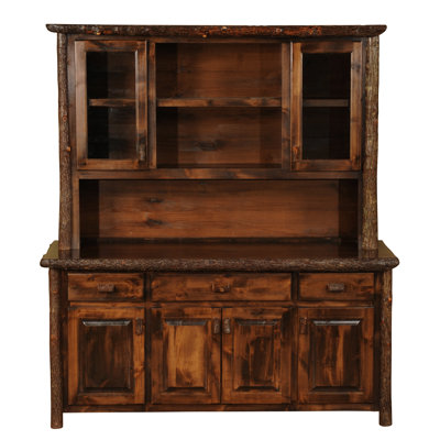 Buffet et bahut Fireside Lodge Hickory 75 pouces - avec tablette sur la partie supérieure - Naturel