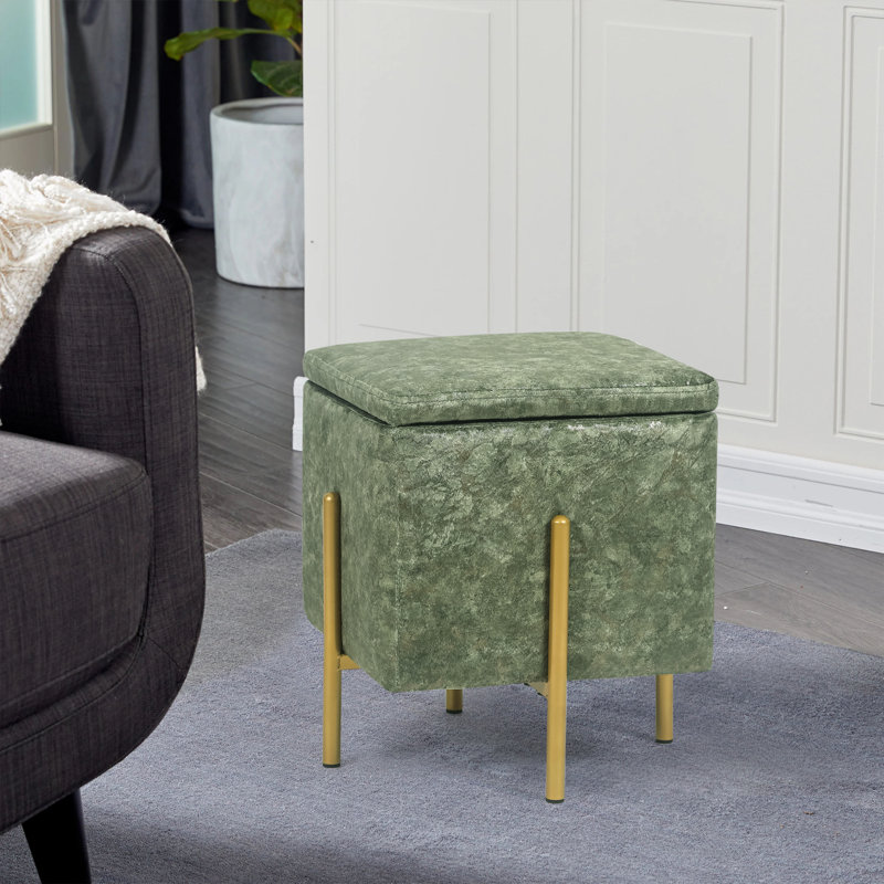 Repose-pieds avec rangement Jubaeth, Velours gris foncé