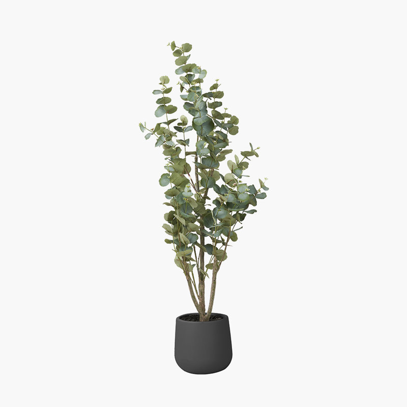 130cm Faux Eucalyptus Tree in Fibrestone Pot, 130 cm x 50 cm
