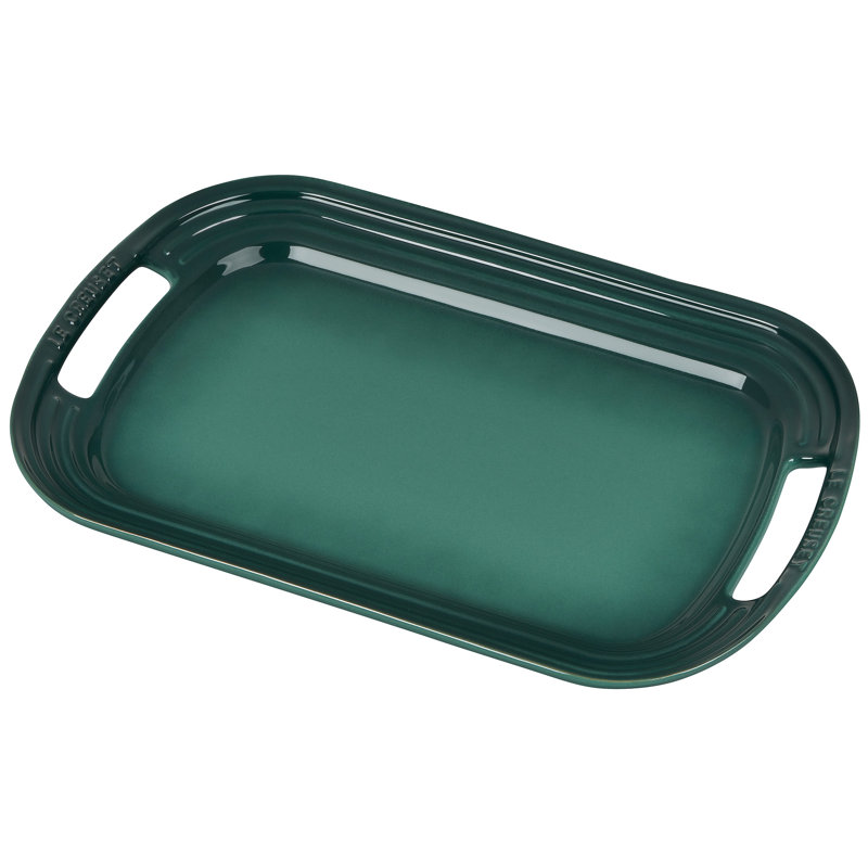 Artichaut Green Ceramic Rectangular Serving Tray