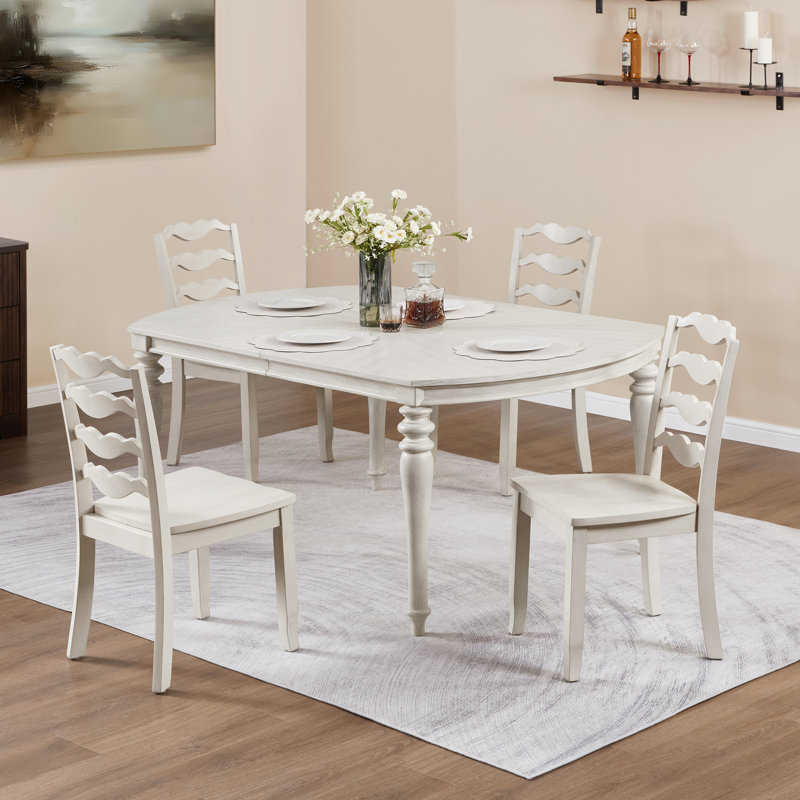 Chaise d'appoint de style campagnard en bois massif 36 po, 4, Blanc