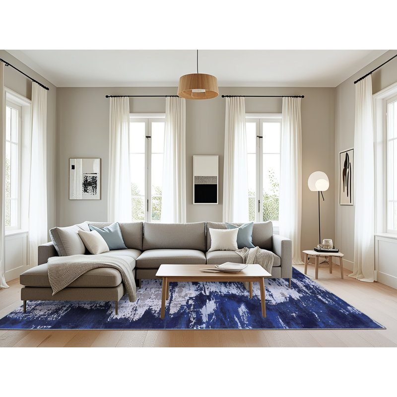 Tapis bleu / gris Brogden, Rectangle 8 pi x 10 pi