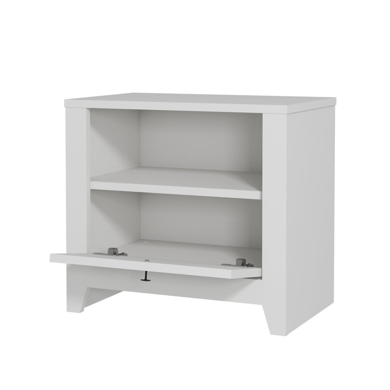 55cm W Manufactured Wood Bedside Table, White