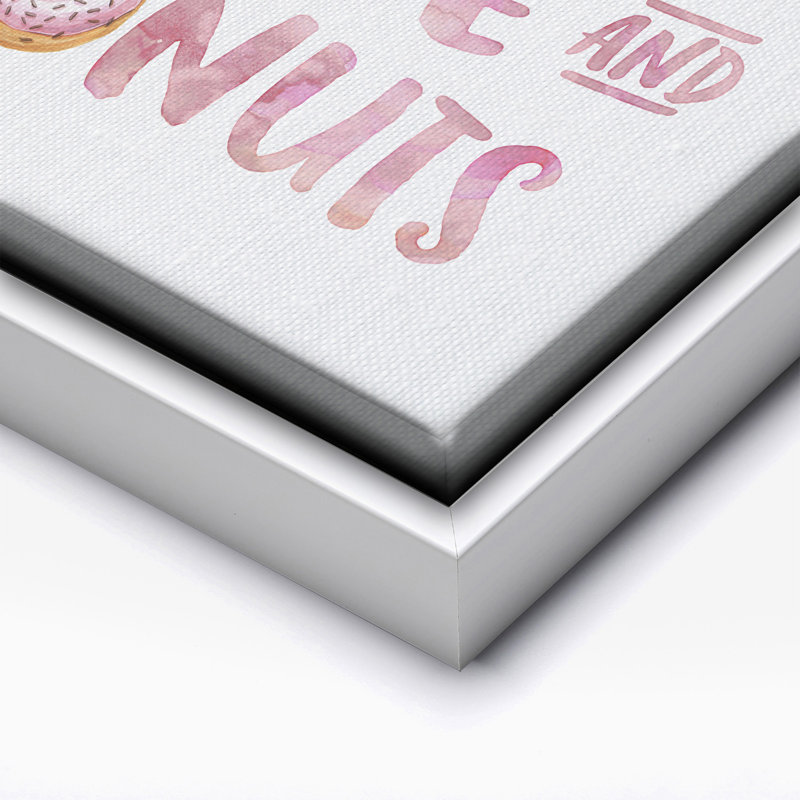 Love and Donuts, Canvas, Encadrement blanc, H 11 po x l 14 po