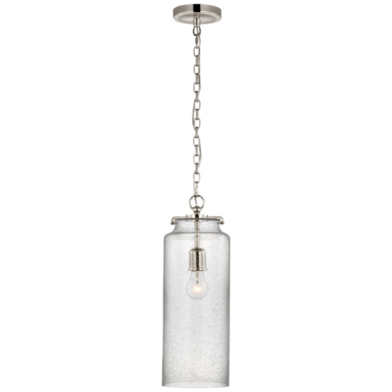 Katie 1 - Light Pendant, Clear Seeded, Hand-Rubbed Antique Brass