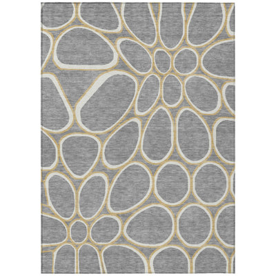Elantra Gray Washable Indoor-Outdoor Rug - 