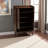 Fallon Brown Finish Gold-Tone Metal Handle 5-Shelf Shoe Cabinet, 44.93" H X 28.69" W X 12.4" D